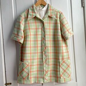 Vintage 60s/70s JcPenney Fashions Polyester Jacket & Sleeveless Shirt Set Volup